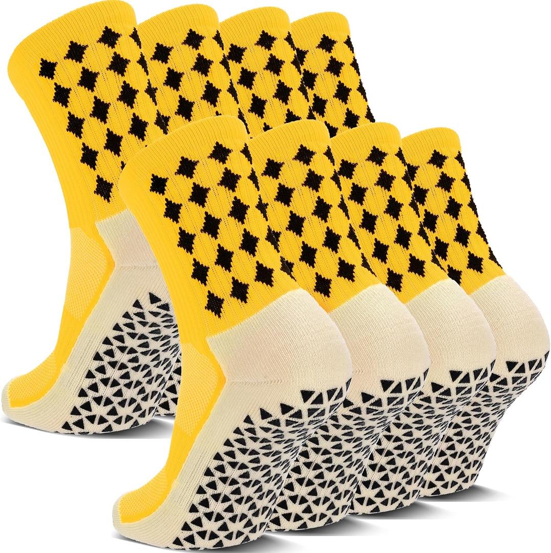 2/4 Pairs Grip Soccer Socks for Men Women Cushioned Non Slip Football Basketball Athletic Sports Socks