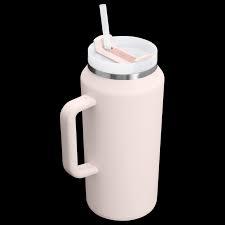 64oz Insulated Tumbler with Handle, Stainless Steel Double Wall Vacuumn Water Bottle, Lid and Straw for School, Gym, Hiking & Camping,  Pink