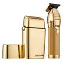LIMITEDFX Cord/Cordless Hair Trimmer and Double Foil Hair Shaver Prepack, High-Performance Lithium-Ion Batteries for Long-Lasting Cutting (Gold)