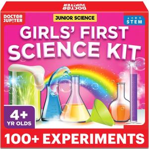 Doctor Jupiter Girls' First Science Kit for Kids Ages 4-5-6-7-8 | Birthday Gift Ideas for 4+ Year Old Girls | STEM Toy Kit with 100+ Experiments | Learning & Educational Projects