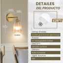 Battery Operated Wall Sconce,Vintage Battery Wall Light With Remote Dimmable Wireless Wall Sconces With Glass Lampshade Rechargeable, Led Wall Lamp Fixtures For Bedroom, Living Room (Stripe Amber)
