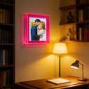 4x6 Acrylic Picture Frame for Wall and Tabletop Neon Floating Photo Frame with Decorative Bright Color, Neon Pink