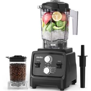 Aeitto Blenders for Kitchen with 1800W Motor, 68Oz. Large Capacity, 2-in-1 Blender & Grinder Combo, BPA-Free Countertop Professional Blender for Smoothies, Ice Crush, Frozen Drinks, Black