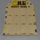 R HORSE My First Year Photo Frame Board, 3D One Happy Dude Birthday Decoration Display Wood Board, Baby Boy First Year Picture Frame 12 Months Milestone 1st Birthday Nursery Decor Gift