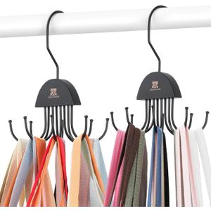 ZEDODIER 2 Pack Tank Top Hanger, Rotatable Bra Organzier for Closet, Max 48 Storage Capacity Sport Bra Holder, Space Saving Closet Organizers and Storage, Black