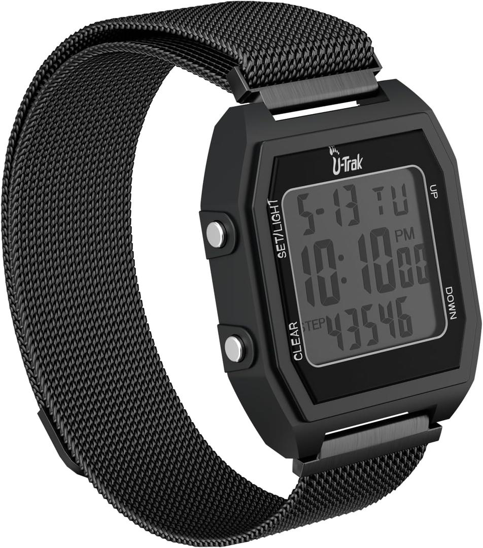 U-Trak Women's Step Counter Pedometer Watch with Magnetic WatchBand, Waterproof Wrist Watches for Woman, No App, No Charging Needed, Simple Step Tracker Watches with Magnetic Watch Strap for Women