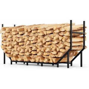 6 ft Firewood Rack Outdoor, Heavy Duty Metal Fire Wood Rack for 880LBS Capacity, 1/4 Cord Log Holder with 12 Support Legs for Patio, Porch and Indoor Fireplace