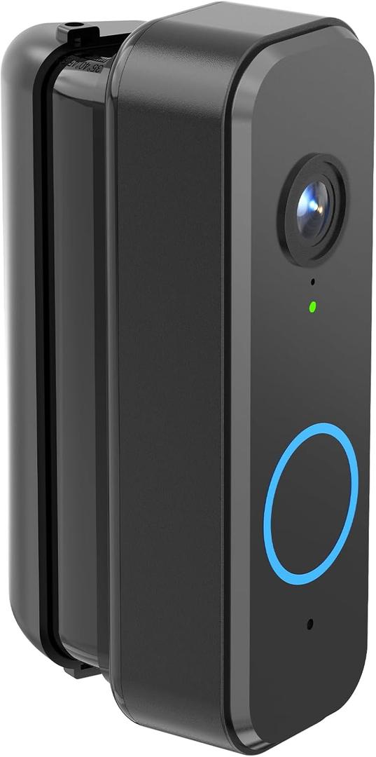 Universal Adjustable Corner Mount, 35 to 55 Degrees Angle Mount for MyQ/Eufy E340/Wyze/Tapo/Aosu Doorbell Camera, Widen Viewing Range Doorbell Kit, Left/Right Installation, Black