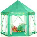 Monobeach Princess Tent Girls Green Large Playhouse Kids Castle Play Tent with Star Lights Gift Toy for Children Indoor and Outdoor Games