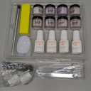 AZUREBEAUTY 30Pcs Dip Powder Nail Kit with Matte Top Coat, 8 Neutral Nude Lilac Colors, Starter Set