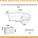 Glass Shower Door Towel Bar 25" Bright Chrome Compatible with Alumax Basco Sliding Shower Door Handle Replacement with Silver Transparent Brackets,Fits Framed Shower/Tub Enclosure Doors Up to 26" Wide