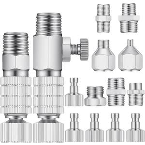14 Pieces Airbrush Adapter Set Airbrush Quick Disconnect Fittings Hose Quick Release Adapter for Air Compressor