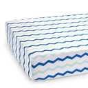 TILLYOU Baby Crib Sheets for Boys Girls, Fitted Crib Sheet 1 Pack for Standard Crib and Toddler Mattresses, Super Soft Toddler Bed Sheets, 28" x 52", Chevron