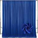 10Ft x 7Ft Deep Blue Backdrop Curtains for Parties, Polyester Fabric Backdrop Drapes with Rod Pockets for Weddings, Birthday, Halloween, Photography, Christmas Party Background Curtain, 2 Panels