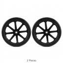 2-Piece Heavy Duty Black Spoked Replacement Wheel Set with Metal Hub Bearings for Utility Carts, Lawn Mowers, & Equipment 20x2.125