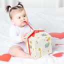 4 x WRAPLULU Baby Shower Wrapping Paper - 4 Jumbo Sheets, 28 * 40 Inches - Giraffe & Elephant Gift Wrap, Perfect for Boys Girls, Baby's Birthday, Newborn