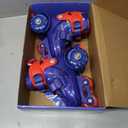 Kids Roller Skates for Beginners - ZOOBLISS Toddler Roller Skates for Boys and Girls Ages 3-7 with Light-Up Wheels & 4 Adjustable Sizes, Tri-Wheel Training Skates for Kids, Racing Blue, S-Small(11C-1Y US)