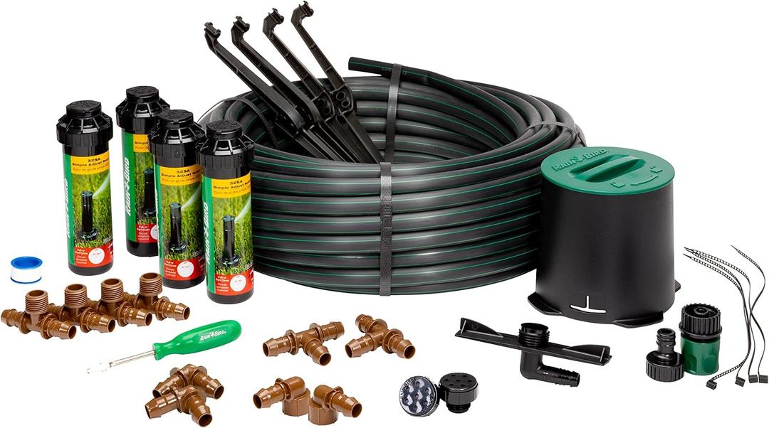 Rain Bird 32HE In-Ground Pro Rotor Pop-up Sprinkler System Kit with Click-N-Go Garden Hose Connection Rain Bird 32HE In-Ground Pro Rotor Pop-up Sprinkler System Kit with Click-N-Go Garden Hose Connection