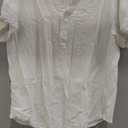 Runcati Mens Casual Henley Shirts Linen Short Sleeve V Neck Band Collar Shirt Beach Summer Hippie Lightweight Tops, XL