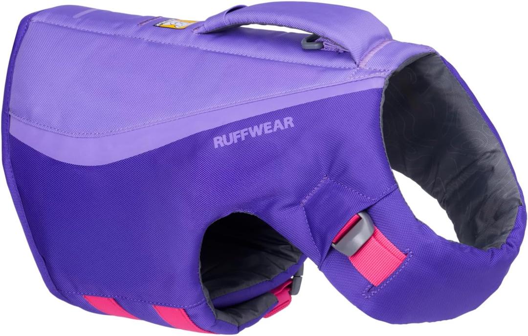 Ruffwear, Float Coat Dog Life Jacket, Premium Buoyancy Swim Vest with Lift Handle, Secure Fit & Reflective Trim, Adjustable Flotation for Swimming, Boating, & Outdoor Adventures, Purple Lily, X-Large
