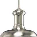 Brookside LED Collection Spun Metal Shade Coastal LED Pendant Light Brushed Nickel, Medium