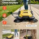 VEVOR Walk-Behind Hand Push Floor Sweeper, Manual Floor Sweeper Non-Electric with 25.6" Sweeping Width, 5 Gallons Waste Container & Adjustable Folding Handle for Yards Walkways Patios Garages - Yellow