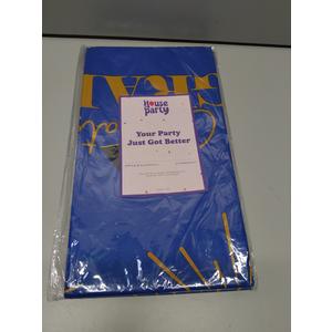 HOUSE OF PARTY Graduation Tablecloth 3PCS | 54"x108" Blue Congrats Grad Tablecloths | Grad Tablecloth Class of 2025 | Party Table Cover Fireworks Design for Table Decorations