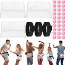 Vinsot 3 Sets Baby Shower Games Bridal Funniest Baby Shower Play, Interactive Shaking Balls for Boy or Girl, Table Tennis Twerk Game (Pink)