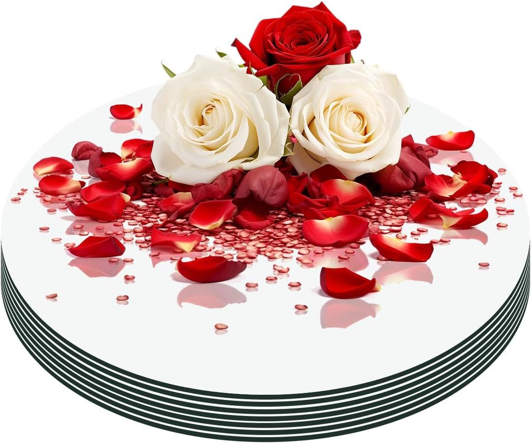 12" 10PCS Round Mirrors for Centerpieces, Circle Mirror Centerpieces for Tables, Acrylic Mirror Tiles for Wall Table Wedding Centerpieces Mirror Plates for Candle Birthday Decorations DIY Craft