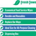 Fresh Towel Foodservice Reusable Paper Towels - 1/4 Fold, 13 x 20 inches - Pink Straight Line Pattern (1 Case of 200) All Purpose Cleaning Towels