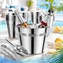 Zopeal 38 Pcs Galvanized Beer Buckets with Scoops Tongs, Retro (EXP 03/10/27)