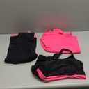 Yonique 3 Piece Plus Size Swimsuits for Women Tankini Tops with Sports Bra and Swim Capris Athletic Bathing Suits (Black Pink) 12W