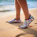 Metog Men Women Water Shoes Quick-Dry Aqua Socks Barefoot Slip-on for Beach Swim Sport Surf Yoga Exercise (7-8 Women/6-7 Men, Color Wave)