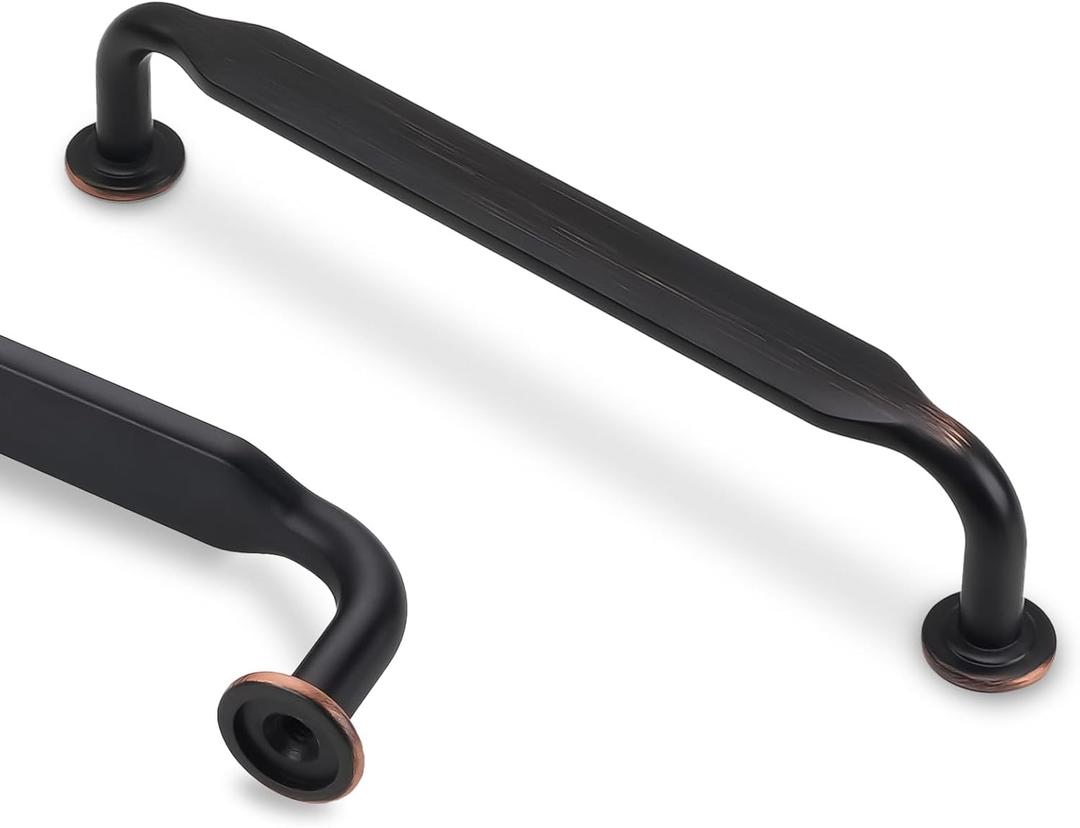 10 Pack 5 Inch Cabinet Pulls Oil Rubbed Bronze Kitchen Cabinet Handles Zinc Alloy Drawer Pulls Solid Cabinet Hardware (5'' Hole Center(128mm))