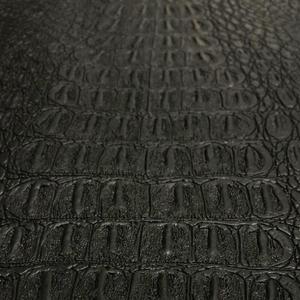 Alligator Fabric, Soft Textured Crocodile Vinyl Faux Leather, Gator Skin Embossed Upholstery DIY Craft and Clips Pleather Sheets  Individual 1 Yard Cut 36x54 (Black)
