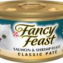 Purina Fancy Feast Salmon and Shrimp Feast Classic Grain Free Wet Cat Food Pate - (Pack of 24) 3 oz. Cans