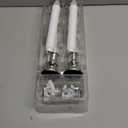 DRomance 9" Flameless Window Taper Candles Battery Operated with 8-Key Remote and Timer, 4 Pack White Christmas Holdiay Window Candles with Silver Holders, Suction Cups and AA Batteries Included