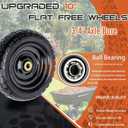 10" Solid Rubber Tires, 4.10/3.50-4 Tire and Wheel Flat Free, 2-Pack with 3/4" Bearings, 2.17"Offset Hub for GOR Garden Cart, Wheelbarrow, Trolleys, Hand Trucks & Yard Trailers