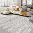 Nakagishi 9x12 Area Rugs Living Room: Washable Large Vintage Rug Neutral Non-Slip Soft Stain Resistant Indoor Carpet for Bedroom Nursery Dining Room Office Playroom - Grey-01