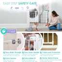 Regalo Safety 29-38.5" Baby Gate for Doorways & Bottom of Stairs, Pressure Mounted Baby Gate with Door for Babies, Toddlers & Pets, Tested & Safe for 30 Years, American Designed, American Owned, White