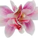 Flower Hair Clips for Women, Pink Orchid Flower Hairpins, Hawaiian Hair Accessories, Tropical Floral Barrettes for Luau Beach Vacations, Bridal Wedding Hair Pieces for Bride Parties 2 Pcs