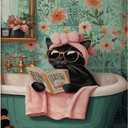 Canrichshop Black Cat Paint by Number for Adults,Funny Animal Painting by Numbers,DIY Acrylic for Beginners Unframed,Easy Paint by Numbers Adults on Canvas for Decor 16x20inch (MT21296)