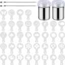 72 Pieces Coffee Decoration Stencils Latte Art Template Coffee Mold Tool with 2 Latte Art Pen 2 Dusting Jars Mesh Powder Shaker for Cake Cookie Decorating Oatmeal Cappuccino Hot Chocolate