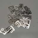HEMOTON 100pcs Wall Buckle Interlocking Hanging Bracket Couch Clips Wall Panel Fixings Furniture Fixings Hanger Wall Panel Clips Wall Mounting Clips Stainless Steel Silver Clip