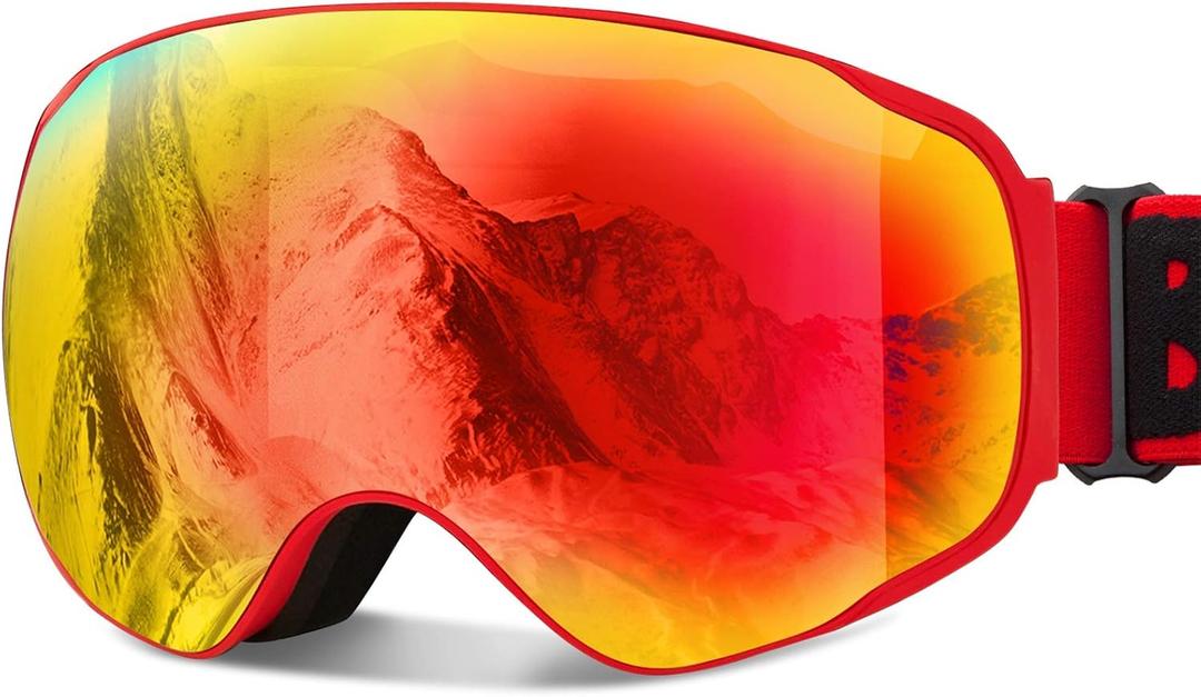 Ski Goggles OTG Snow Snowboard Goggles for Men Women Youth 100% UV Protection Anti Fog Sports Winter Skiing