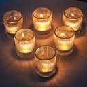 VOHO Clear Votive Candle Holders for Table Centerpiece, Glass Candle Holder Bulk Set of 12, Glass Votive Holder for Home Decor & Holiday Decor(2.1 x 2.6 Inch, Clear)