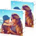 HELPLEX 2 Pack 6x6 Acrylic Picture Frames, 24mm Thicker Square Frameless Clear Frame Double Sided Magnetic Frame, Free Standing Desktop Display Stand