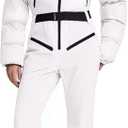 HOTIAN Women One Piece Ski Suits Slim Fit Overalls Jumpsuits Waterproof Winter Outdoor Snowboard Snow Suits (Medium, 2-beige)