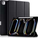 Akkerds Compatible with iPad Pro 13 Inch Case (M5/M4) 2025/2024, for iPad 13 Pro Case with Pencil Holder, Slim Trifold Stand Protective Cover with Soft TPU Back, Auto Wake/Sleep (Black)