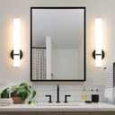 AIJIASI Black Wall Sconces Set of 2, 18 Inch Bathroom Sconces with Acrylic Shade 18W 3000K LED Dimmable Modern Wall Sconces Wall Lights for Bedroom Living Room Hallway Stairway, Hardwired